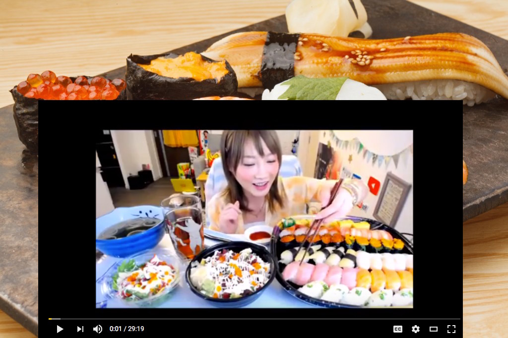 Thánh ăn Yuka –  Ăn sạch nồi Sushi và Sashimi – không thể tin nổi